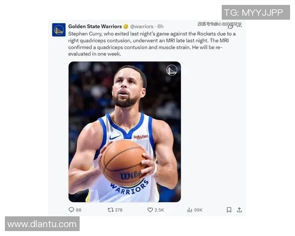 库里因左脚踝扭伤被列入伤病名单,将缺席勇士队与雷霆队的比赛